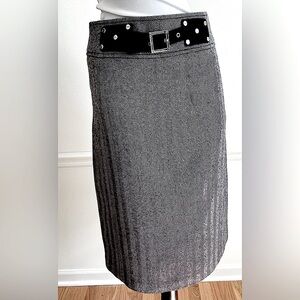 TORY BURCH Wool Skirt Navy Blue Knee Length